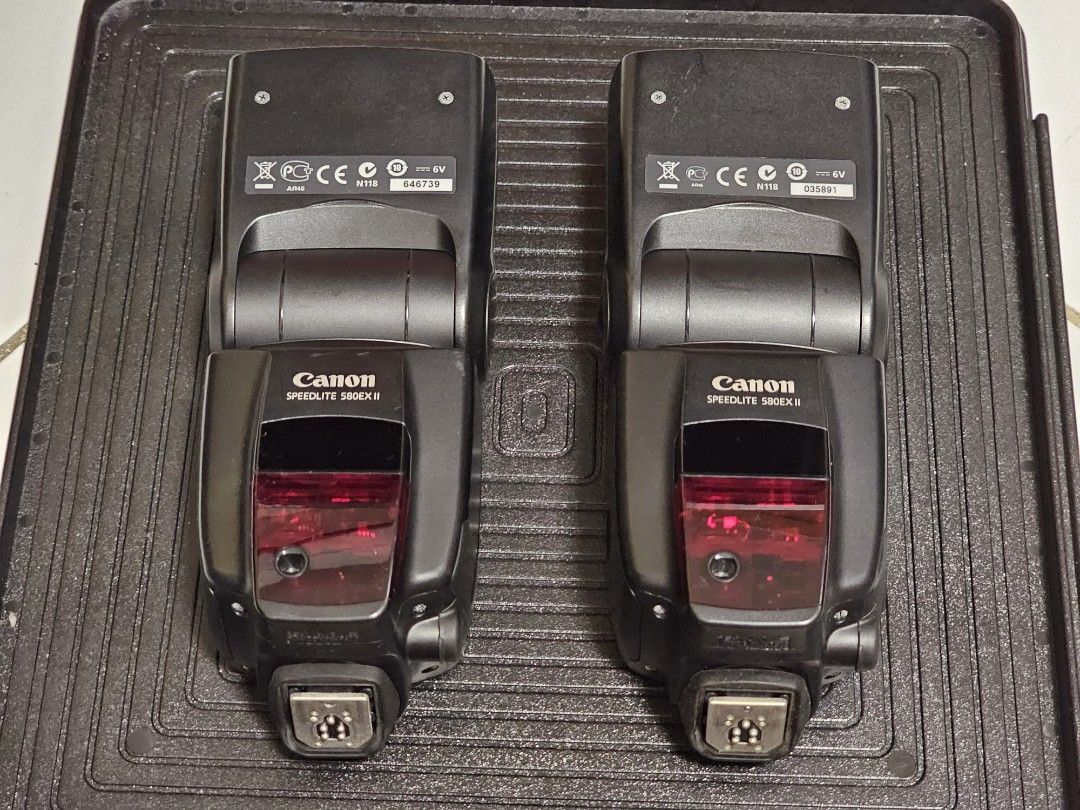 Canon 580EX II Speedlite Flash 6k Each (Category: Flashes) located in Manila. Submitted by greycrane (Listing ID 1386330423, Image 1). Description: Canon 580EX II Speedlite Flash Kept in a dry cabinet. No issues with both. Does not come with hotshoe stand. Price is P4.5 each. Discounted price if taken as a pair. Payment via BPI or Gcash. Pickup or delivery c/o buyer. Thanks for looking..