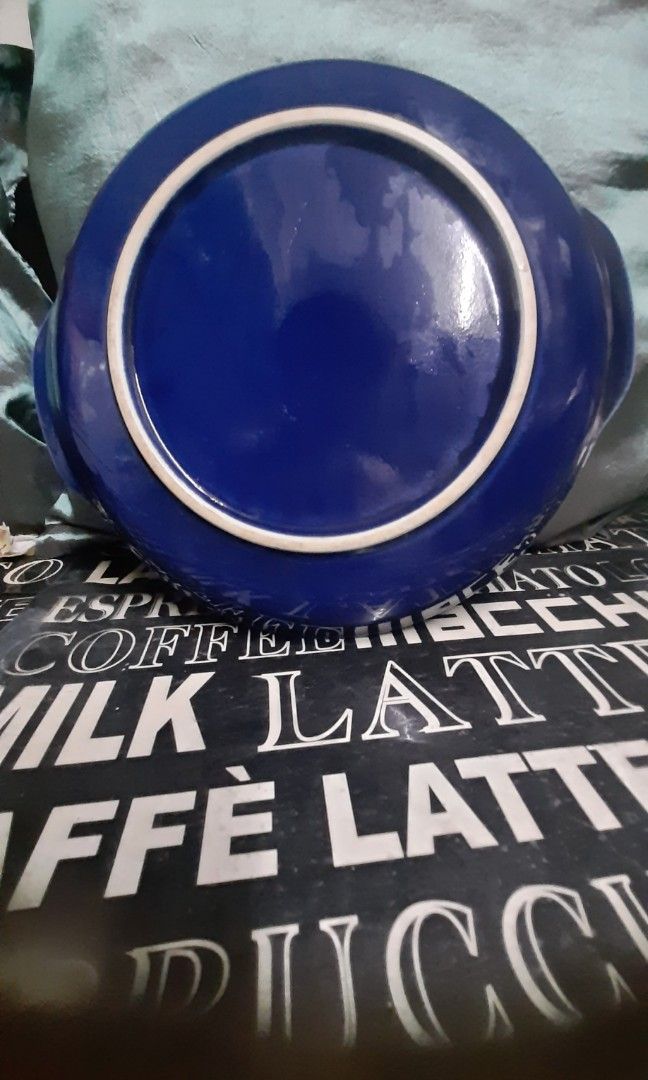 Ceramic plate 9.5" cobalt blue engraved eggplant (Category: Dinnerware & Cutlery) located in Manila. Submitted by luckycharm_215 (Listing ID 1386364094, Image 2). Description: good condition.