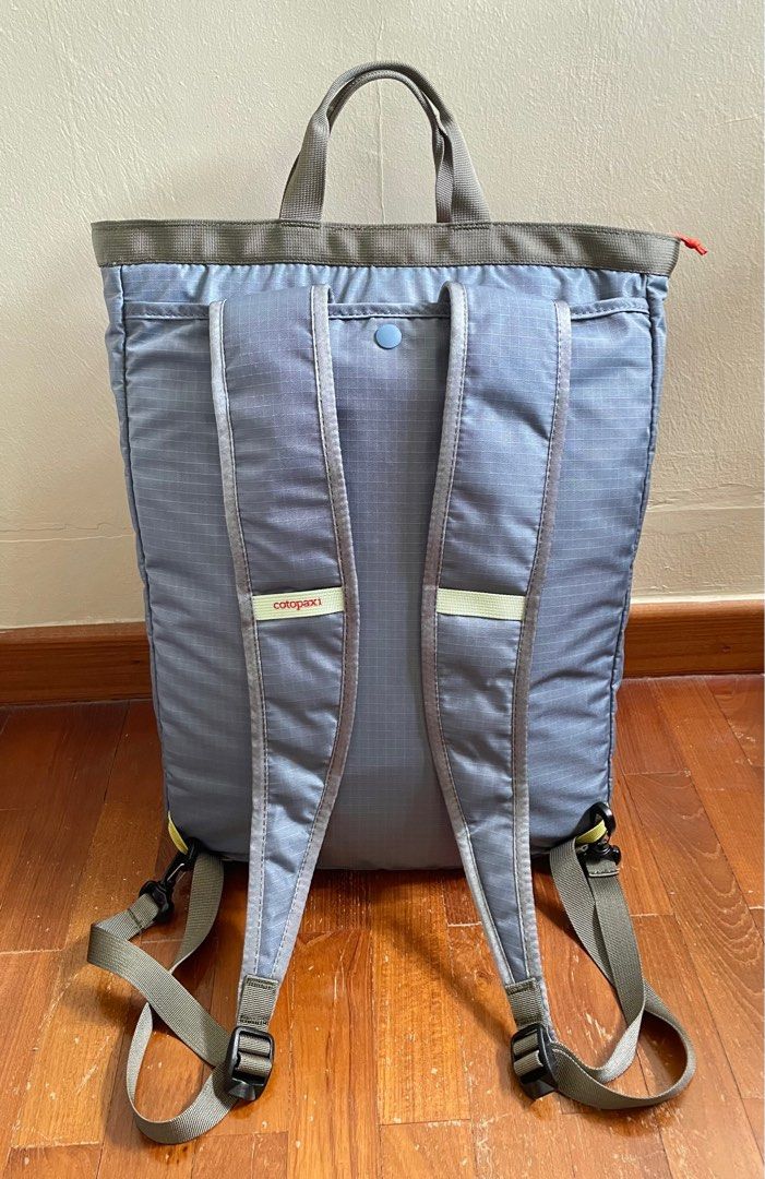 Cotopaxi Todo 16L Convertible Tote - Cada Dia (Category: Backpacks) located in Singapore. Submitted by csthg (Listing ID 1386245585, Image 2). Description: - Cotopaxi Todo 16L Convertible Tote in excellent condition. - Eye-catching blue and green color scheme. - Convenient top handle. - Adjustable shoulder straps for a comfortable fit. Straps can be stowed away when used as a tote. - Suitable for everyday use and travel. - Meet up only to transac