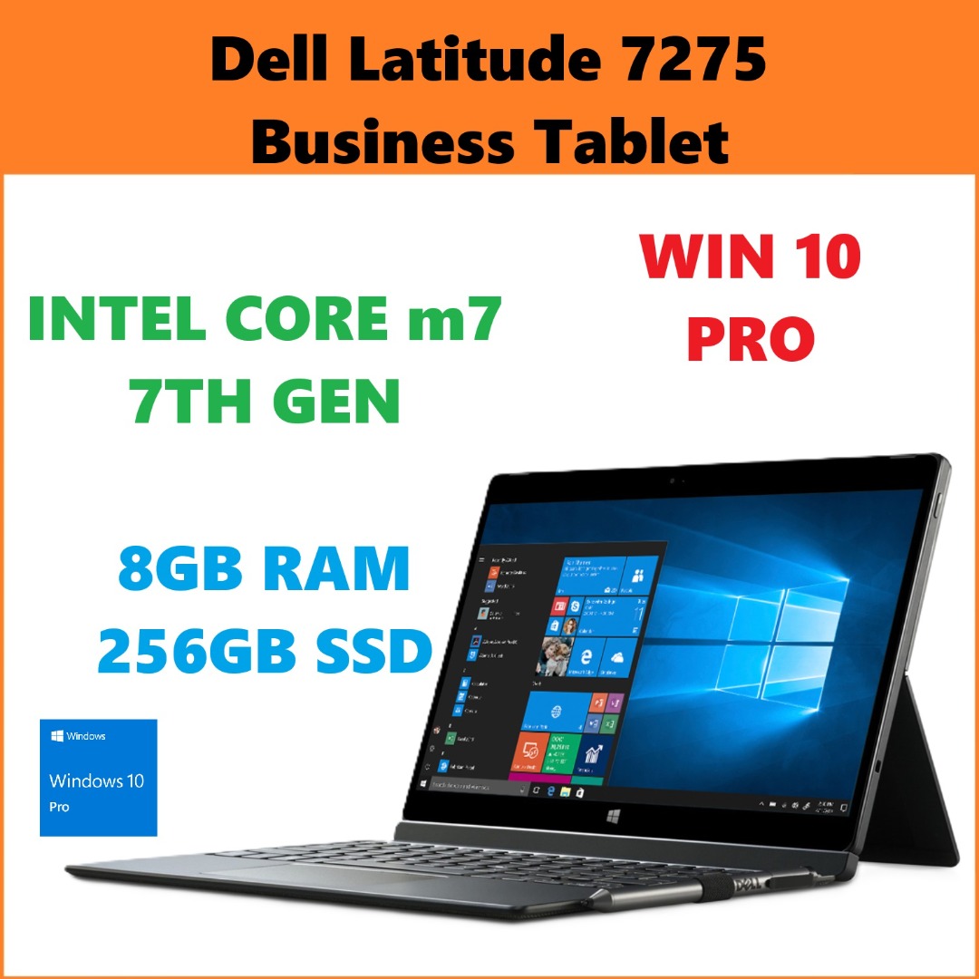Dell Latitude 7275 Business FHD Tablet 12.5″ WITH INTEL CORE m7 7TH GEN ...