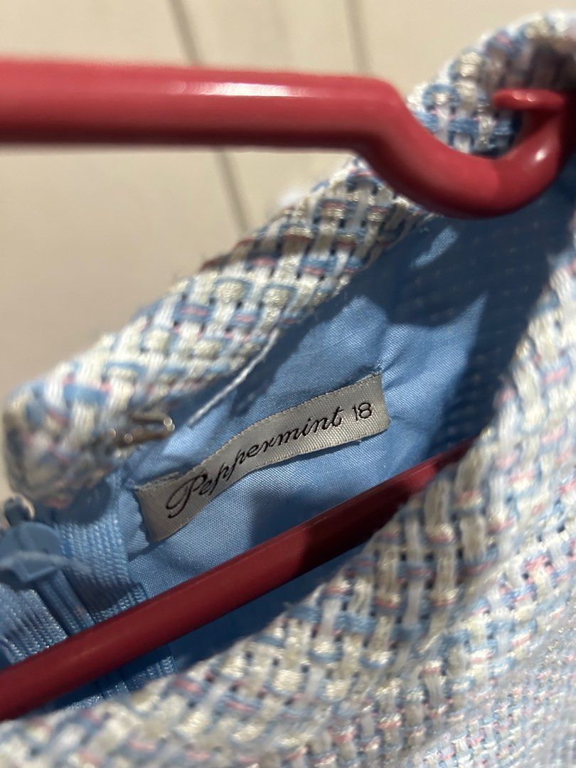 Dress for Kids/Teens (Category: Babies & Kids Fashion) located in Quezon City. Submitted by rde_03 (Listing ID 1386247918, Image 3). Description: Peppermint Blue tweed dress. Very nice and quality fabric. Used 2x only. .