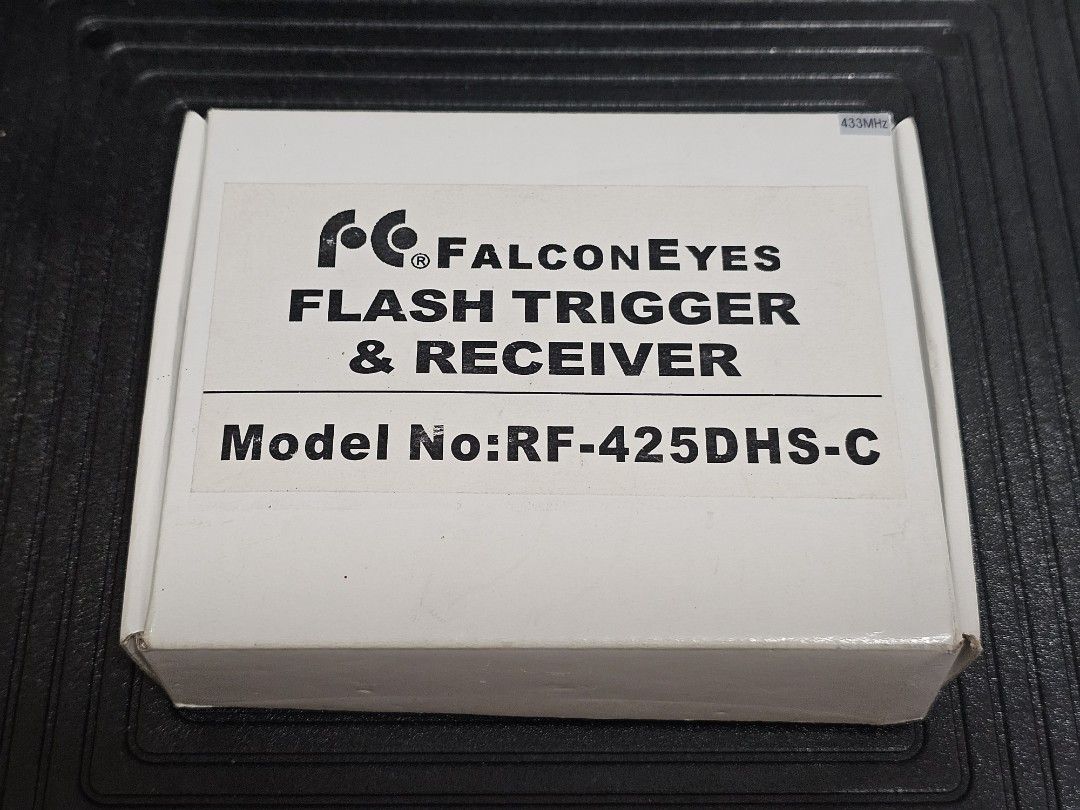 FalconEyes RF-425DHS-C wireless flash trigger system receiver unit (Category: Other Photography Accessories) located in Manila. Submitted by greycrane (Listing ID 1386311829, Image 1). Description: FalconEyes RF-425DHS-C wireless flash trigger system receiver unit Includes transmitter, receiver unit, cable, and a pair of CR2 batteries. Comes with extra PT-04 receiver. Rarely used and kept in a dry cabinet. Not sure about the capacity of the CR2 b