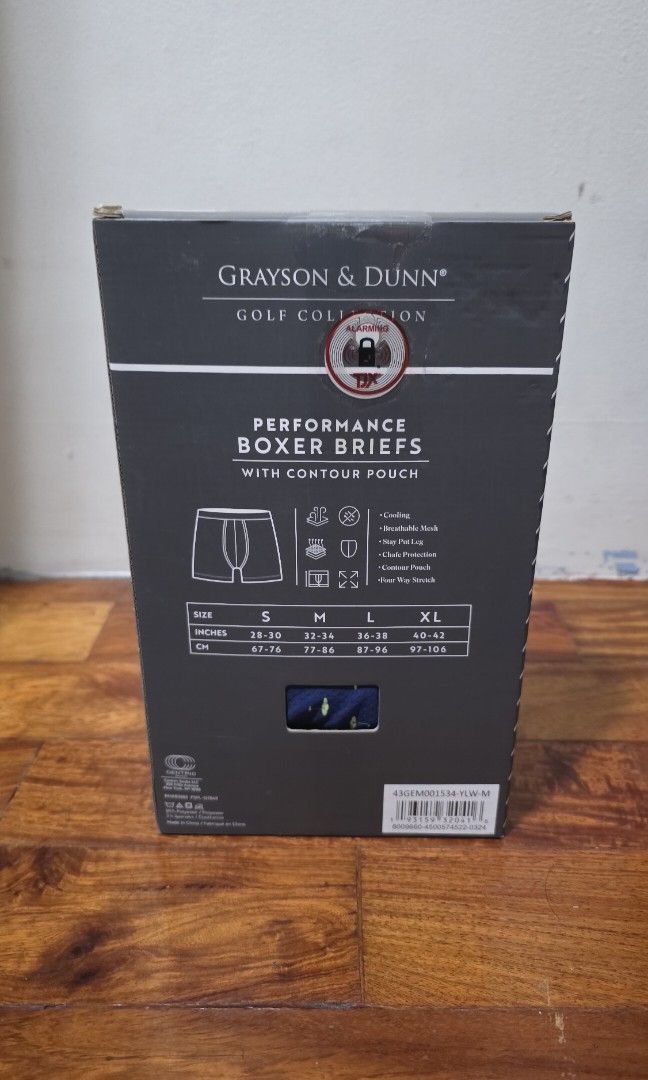 Grayson & Dunn Golf Boxer Briefs Medium 4 Pack (Category: Underwear) located in Las Pinas. Submitted by mrcdshon (Listing ID 1386375971, Image 2). Description: Brand new. Sealed. Contains 4 Boxer Briefs. Bought in the US Size Medium: 32-34.
