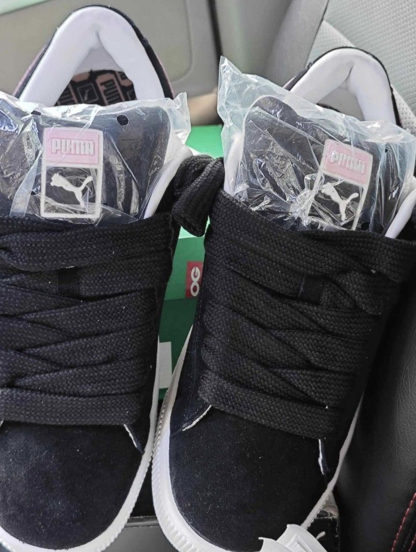 Puma Suede XL size 12US 46EU (Category: Sneakers) located in Makati City. Submitted by agidagoo (Listing ID 1386319294, Image 3). Description: Bought in SG (OG store) Color Black with whisp of Pink Brand new with box, comes with two pairs of shoe laces (one black, one white) Hard to find color, even harder to find in this size. Selling because too narrow for my feet.