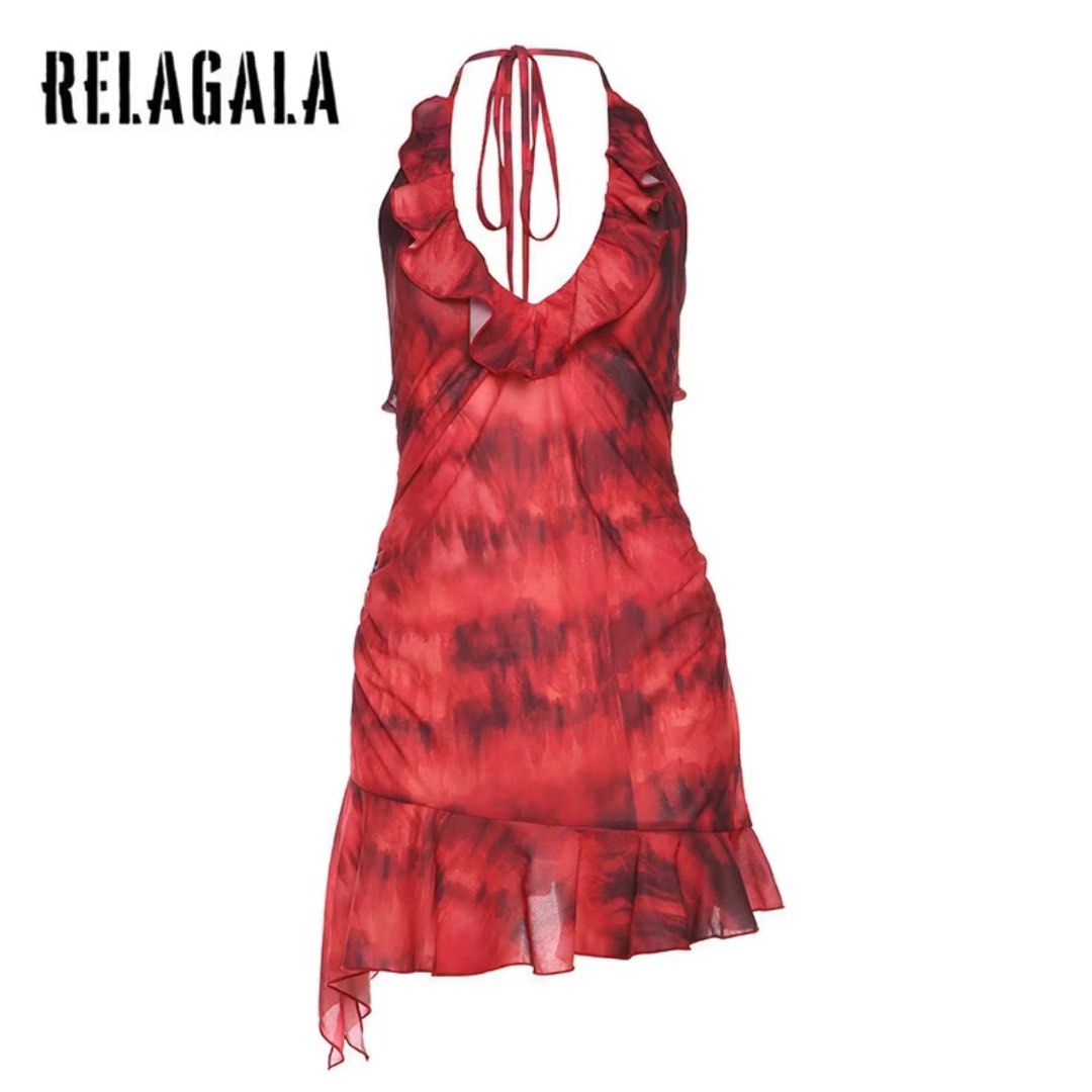 RELAGALA SULTRY DRESS (Category: Dresses) located in Paranaque City. Submitted by sofiaflrs (Listing ID 1386366443, Image 1). Description: RELAGALA SHORT DRESS BACKLESS SULTRY BEACHWEAR HALTER TIE TOP ABOUT THE ITEM: 🧨 Color: Red/Pink 🧨 Brand: Relagala 🧨 Condition: 9.5/10; Used Once 🧨 RFS: Decluttering; Stocked; Not Used 🧨 DM for inquiries and more pictures! Notes: 1. All are in good condition unless stated otherwise. 2. I can send more pict