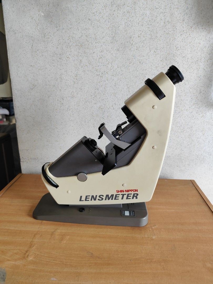Shin Nippon Lensmeter LM-15B optical (Category: Medical Supplies & Tools) located in Manila. Submitted by grace.fu (Listing ID 1386295476, Image 2). Description: The Shin Nippon Lensmeter LM-15B is a manual focimeter manufactured in Japan by Shin Nippon (a brand now owned by Rexxam), designed to measure the optical power of eyeglass lenses. It features a cordless design, an LED light source that eliminates bulb replacement, auto power-off for bat
