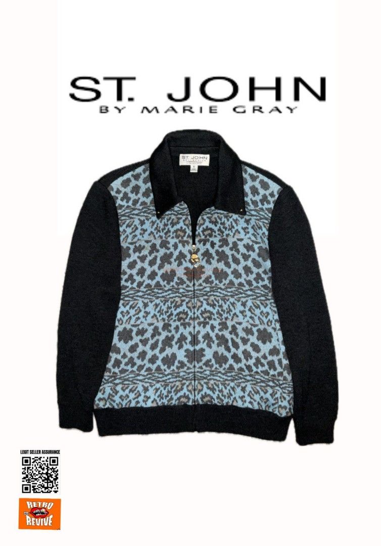 ST John by marie gray full zip knitted sweater (Category: Coats, Jackets and Outerwear) located in Manila. Submitted by geloreyes262956 (Listing ID 1386289991, Image 1). Description: St John by marie gray full zip sweater Price: 800 plus shipping •"Authentic" •Condition: 10/10 •Size: Small Measurements:📏 •L- 23 inches •W- 17 inches "Sure buyer only"⚠️ Mode of delivery:🚚 •J&T •Lalamove Meet up:🤝 ARANETA CUBAO "GATEWAY".