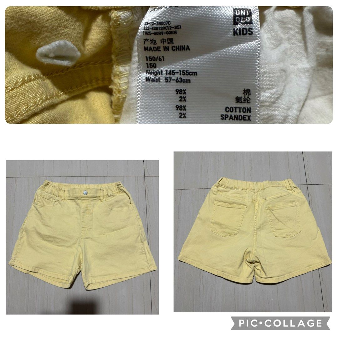 Uniqlo Light Yellow Short Size 150 (Category: Babies & Kids Fashion) located in Manila. Submitted by ai.declutters (Listing ID 1383889273, Image 1). Description: .