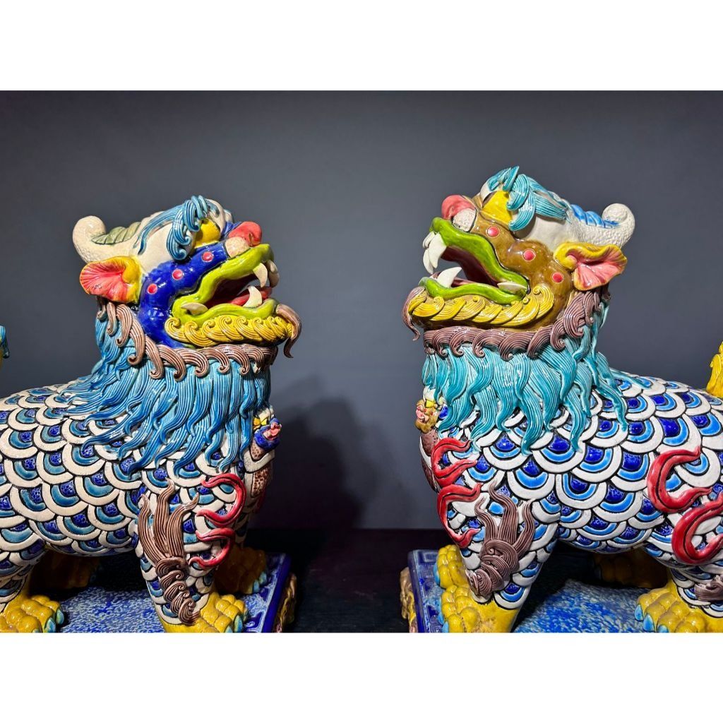 合雅藝品】精選台灣之寶智盧交趾陶【麒麟】【一標兩件】陶藝林智信寶石