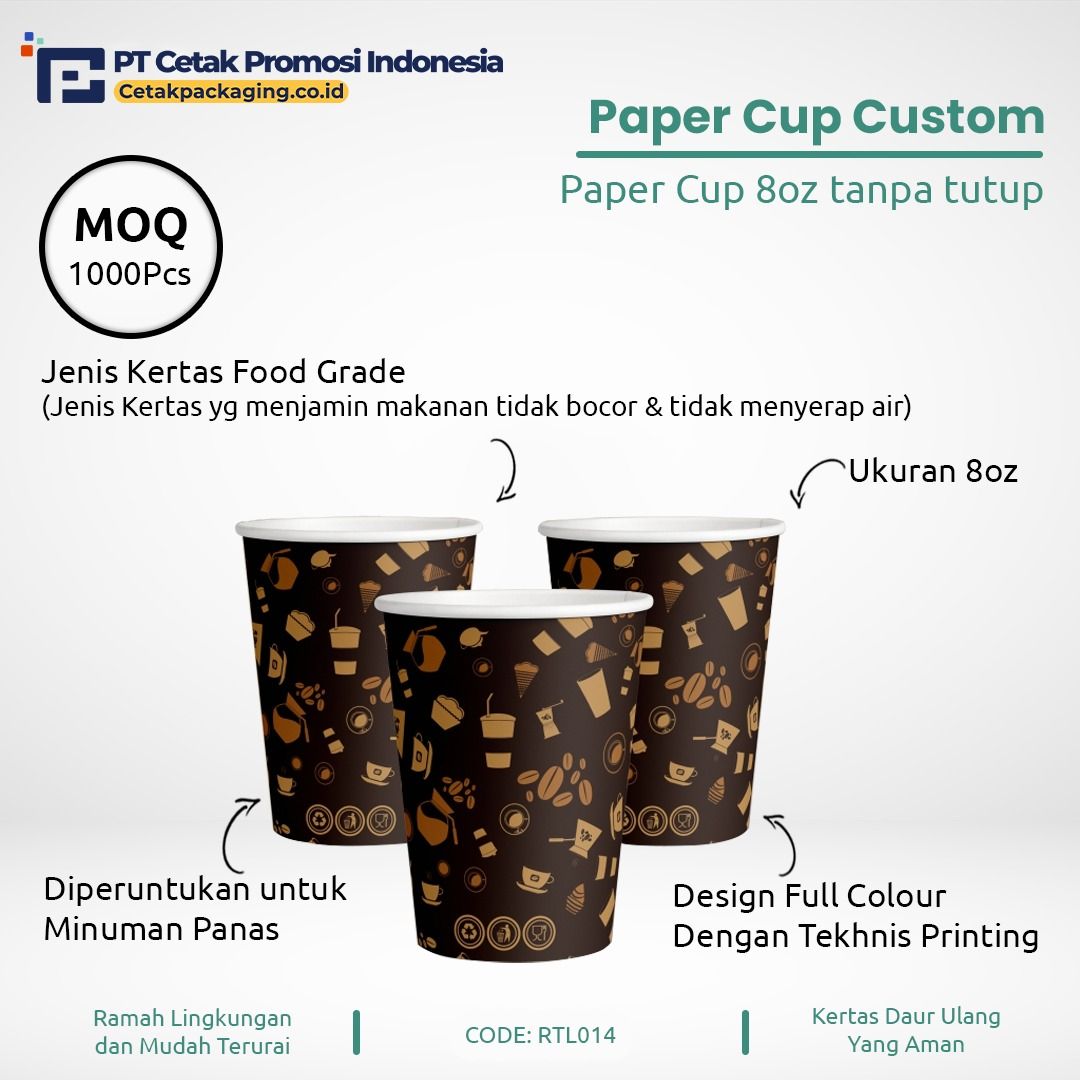 Cetak Paper Cup Branding Custom Kemasan Minuman Murah Di Percetakan ...