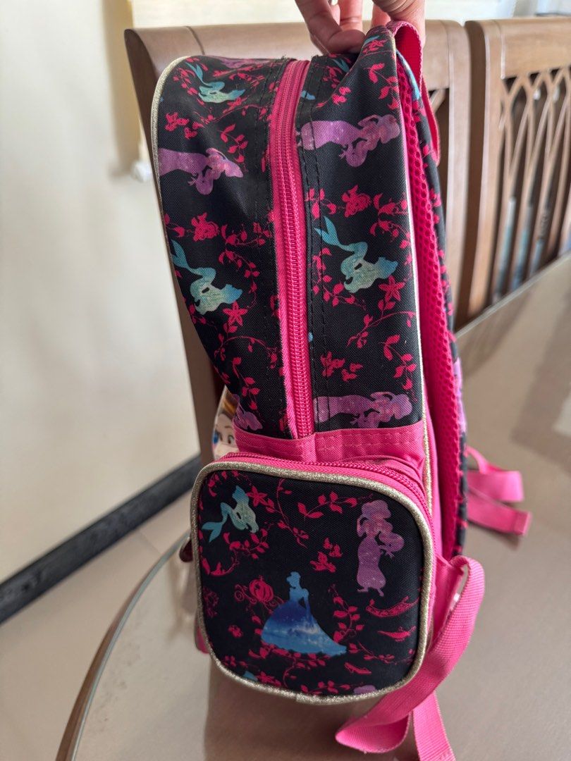 Disney Backpack (Category: Diaper Bags & Wetbags) located in Taytay. Submitted by destashingmomma (Listing ID 1386449202, Image 3). Description: preloved backpack for kids disney princess design this is from US with 2 sidepockets 13in wide 12in high.