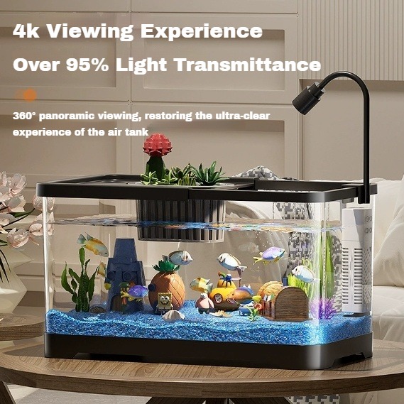 Fish Tank Desktop Ecological Fish Tank Filtration And Oxygenation ...