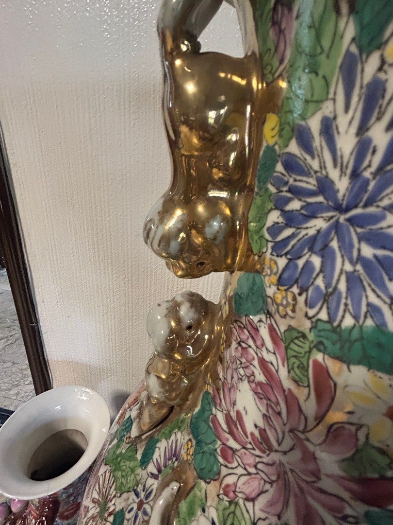 floral vase (banga) set (Category: Vases & Decorative Bowls) located in Quezon City. Submitted by prettyches (Listing ID 1386451417, Image 3). Description: floral vase (banga) set ₱10,000 4 items in total biggest vase: approx. 56" (4ft and 8in) height and 24" width medium sized vase: 45" (3ft and 9in) height 2 small vases: each 21" (1ft and 9in) height **needs cleaning / has a few defects.