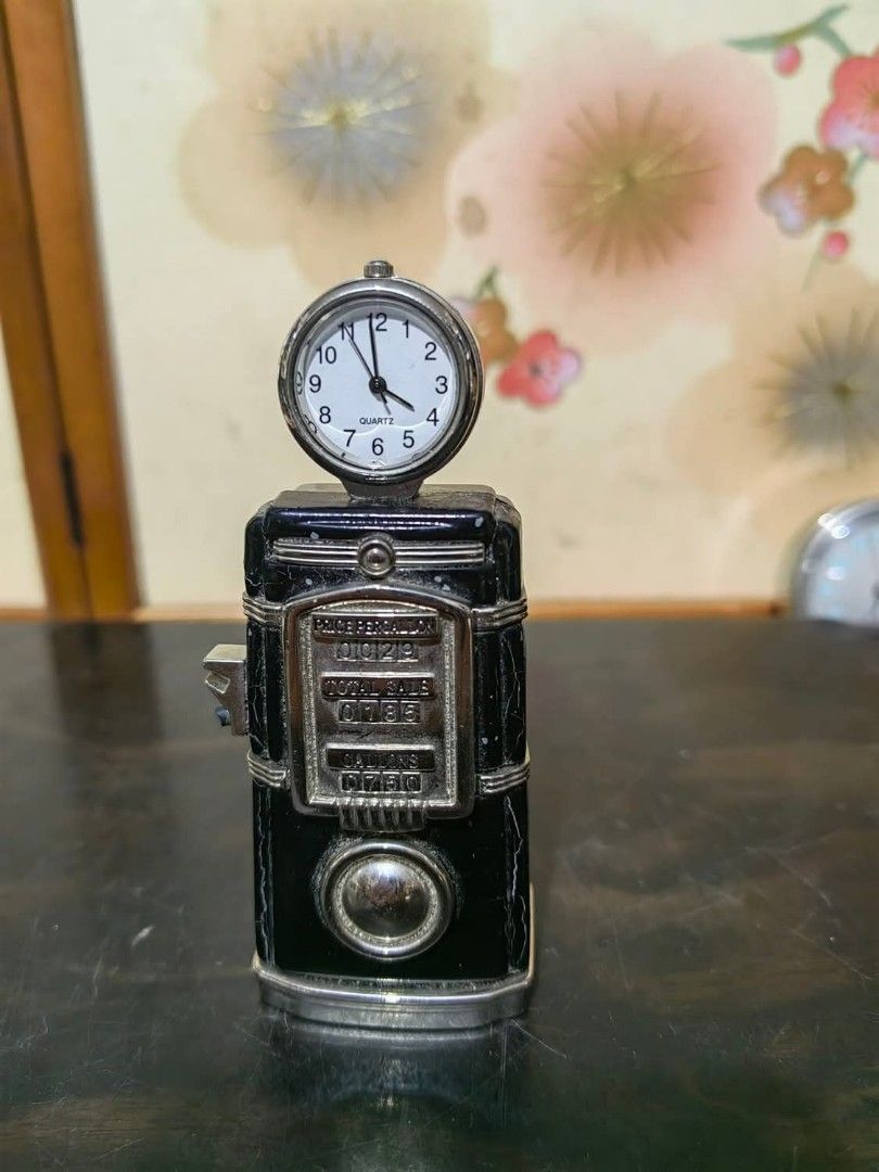 Gasoline Mini Metal Clock (Category: Clocks) located in Cebu City. Submitted by dudes_villanueva (Listing ID 1386408330, Image 1). Description: Gasoline Mini Metal Clock Working. Replaced with new Battery 📌Solid Metal 📌Has some details missing but still looks great. Size: L1.5xW1.25xH4 inch.