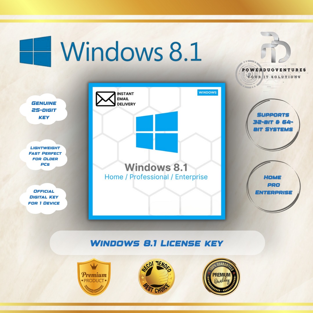 ⚡Windows 8.1 Activation Key – Home | Pro | Enterprise | 32/64-bit PC ...