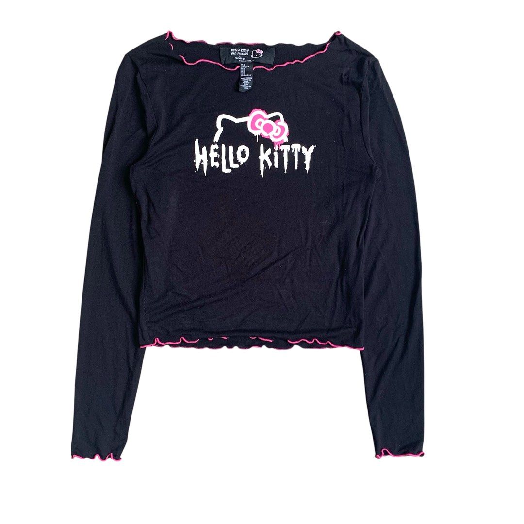 HELLO KITTY X FOREVER 21 LONGSLEEVE HELLO KITTY (Category: Longsleeves) located in Manila. Submitted by _thrift.gal (Listing ID 1386524778, Image 1). Description: HELLO KITTY X FOREVER 21 LONGSLEEVE HELLO KITTY Size: S Width: 13 Length: 19 Color Rate:10/10 Condition:Excellent Issues: None.