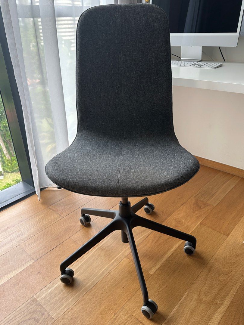 IKEA LÅNGFJÄLL Office Chair Dark Grey, Furniture Home Living