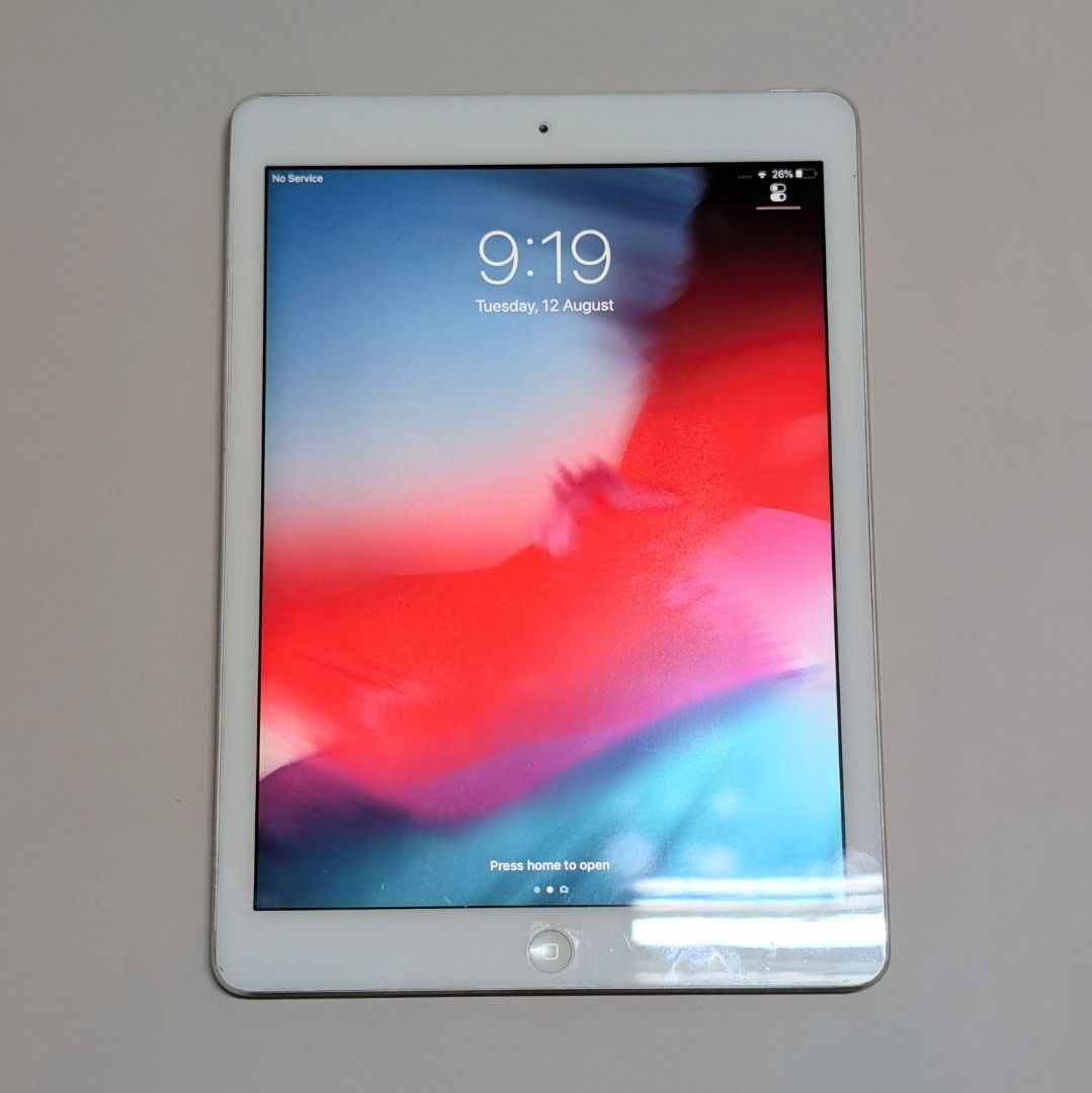 iPad Air (1st Gen, WiFi + Cellular, A1475) (Category: iPad) located in Quezon City. Submitted by plussizeforless (Listing ID 1386477465, Image 1). Description: iPad Air (1st Gen, WiFi + Cellular, A1475) Condition: Used but still fully functional. Home button is slightly hard to press but still functions as intended. Includes: Unused original charging cable Other details: - Other obvious signs of physical wear and tear on the phone itself but noth