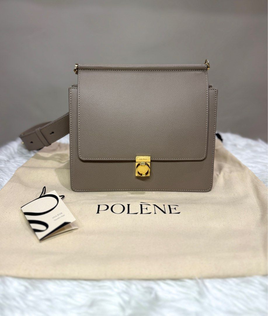 Like New Authentic Polene Numéro Sept Taupe with Dustbag & Tag/Care Card (Category: Luxury Bags & Wallets) located in Quezon City. Submitted by greatgoodies03 (Listing ID 1386442224, Image 1). Description: - Gold Hardware [GHW] - Certified Italian textured calf leather. - Can be Handbag, shoulder bag, or crossbody bag. - Dimensions: 23 X 21 X 12 cm. - Interior pocket. Bought in Europe Location is in qc near ayala cloverleaf and banawe Sf on buyer