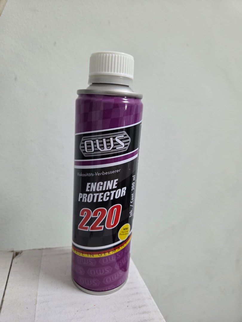 OWS engine protector 220 (Category: Fluids & Additives) located in Singapore. Submitted by feelinggoods (Listing ID 1386409982, Image 1). Description: - Brand: OWS - Product: Engine Protector 220 - Size: 300ml - 24 bottles available - Condition: New - Made in Germany (as indicated on the can).