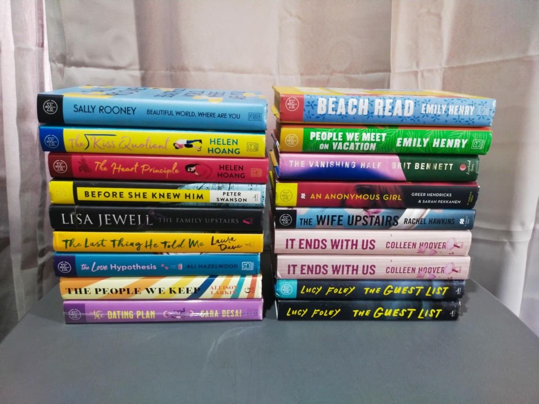 PHP 580 EACH | ASSORTED BOTM HARDCOVER BOOKS | LAST PRICE POSTED (Category: Storybooks) located in Quezon. Submitted by maynedecluttersph (Listing ID 1386433901, Image 1). Description: Last price posted on this item! No haggling! All are BOTM Hardcover edition except The Vanishing Half and 2nd copy of The Guest List. Both are regular hardcover. Titles: Beautiful World Where Are You - Sally Rooney The Kiss Quotient - Helen Hoang The Heart Principl