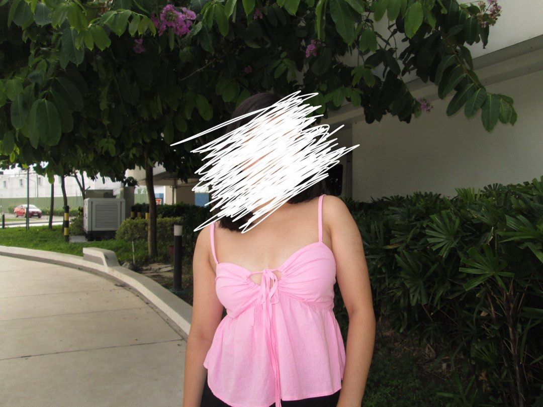 pink top (Category: Sleeveless) located in Cabiao. Submitted by _prelovedddd (Listing ID 1386440501, Image 1). Description: pink top from tikt0k shop 🎀 only used once, bought it for 200. open for sale/swap pref makeup/top dinn! size: S-M rfs: decluttering loc: Nueva Ecija mop: gcash mod: j&t.