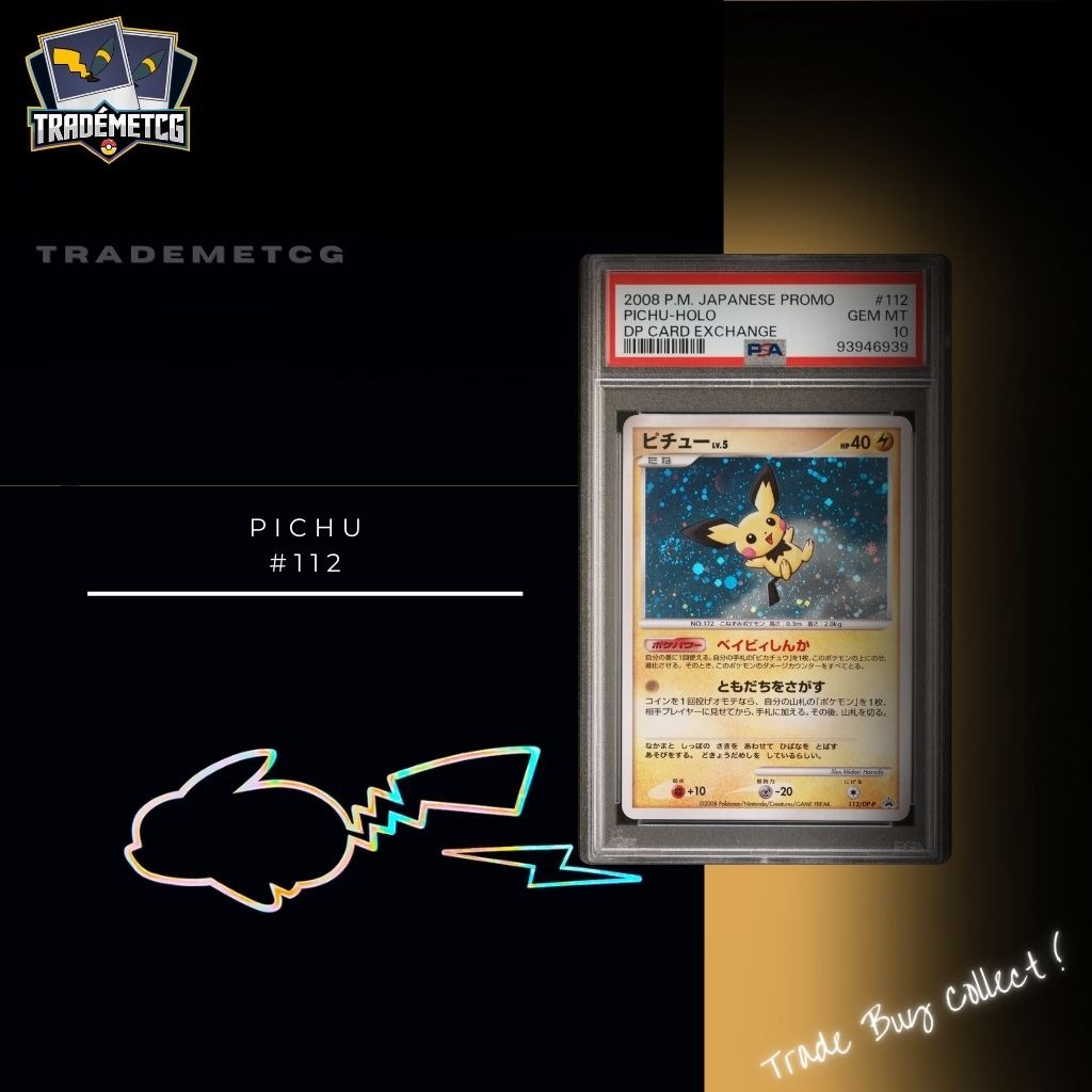 Pokemon【PSA 10】Pichu #112/DP-P Pokemon Japanese Promo, 玩具收藏