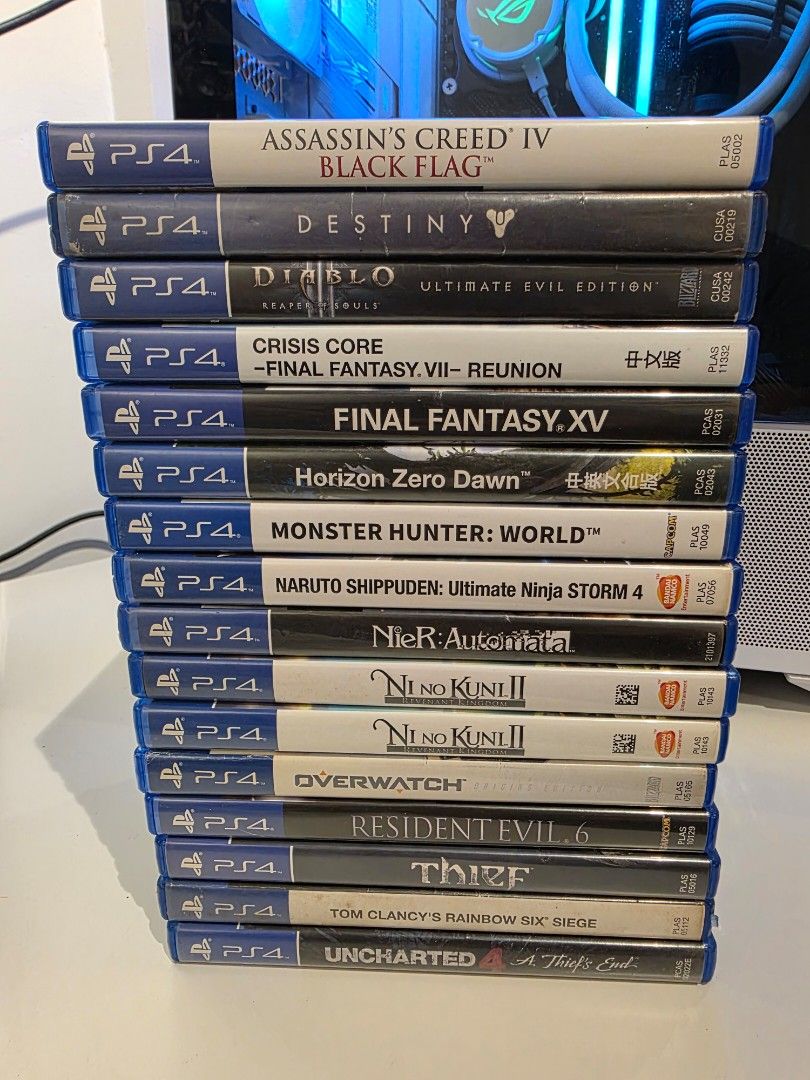 Ps4 titles (Category: PlayStation) located in Baliuag. Submitted by collantesaldrich (Listing ID 1386551646, Image 1). Description: for sale used ps4 titles Assassins creed 4 black flag P600 Destiny P500 Diablo 3 ultimate evil collection P600 Final fantasy crisis core reunion P900 Final fantasy xv P500 Horizon zero dawn P500 Monster hunter world P500 Naruto shippuden ultimate ninja storm 4 P1000 Nier automata P700 Ni no kuni 2 P700 Overwach P500 