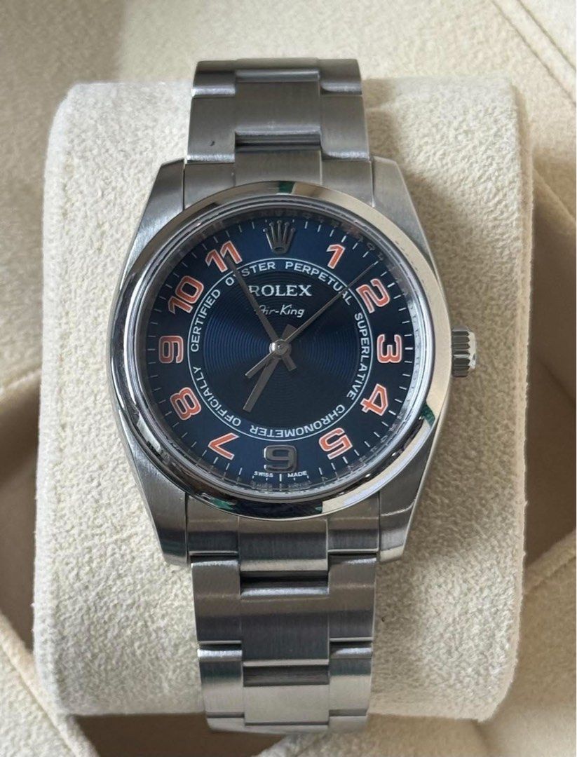 Rolex Airking “Blue Dial” (Category: Luxury Watches) located in Manila. Submitted by watchguyph (Listing ID 1386404101, Image 1). Description: For Sale 350k Rolex Airking 34 34mm Blue dial 114200 2015 Complete set 💯 Condition 9.8/10 Open to authentication 💯 Pm for inquiries.