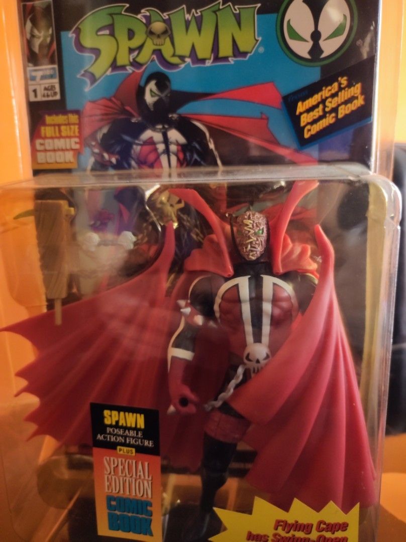 Spawn Special Edition Action Figure (Category: Toy Figures) located in Singapore. Submitted by eddietansl (Listing ID 1386444310, Image 2). Description: - Special Edition Spawn Action Figure - Brand new, still in original packaging - Includes a Spawn comic book - Features a dynamic, swing-open flying cape - A must-have collectible for Spawn fans!.