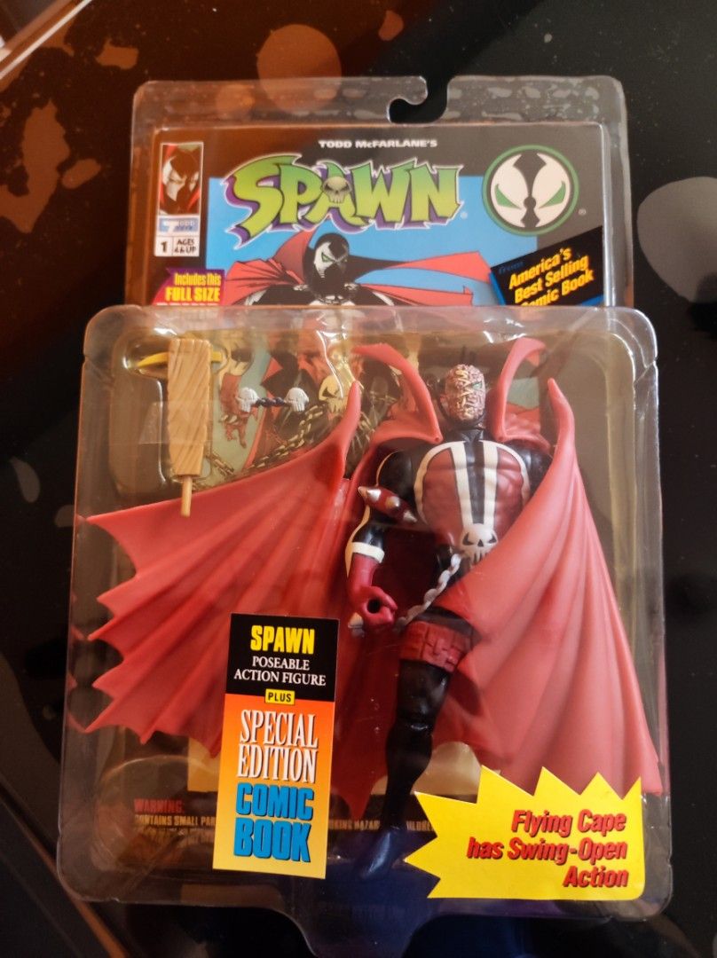 Spawn Special Edition Action Figure (Category: Toy Figures) located in Singapore. Submitted by eddietansl (Listing ID 1386444310, Image 1). Description: - Special Edition Spawn Action Figure - Brand new, still in original packaging - Includes a Spawn comic book - Features a dynamic, swing-open flying cape - A must-have collectible for Spawn fans!.