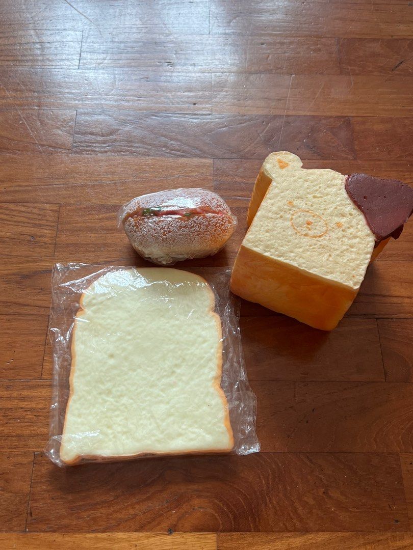 Squishy Bread (Category: Plushies & Soft Toys) located in Singapore. Submitted by whatssppppp (Listing ID 1386479482, Image 1). Description: 1 for $3 fast deal, take all for $6 .