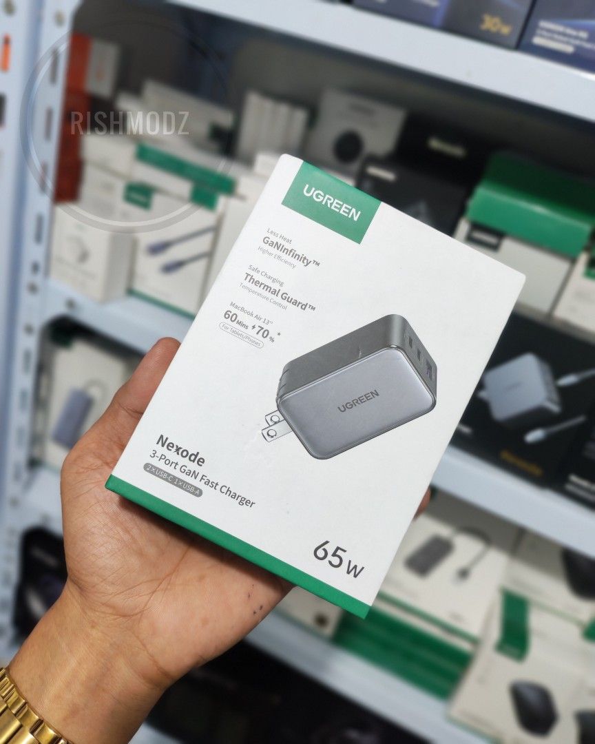 UGREEN NEXODE 65W GAN CHARGER (Category: Chargers & Cables) located in Taguig. Submitted by rm.itech051523 (Listing ID 1386452044, Image 1). Description: Compatible for laptop with Type C charging and smartphones.