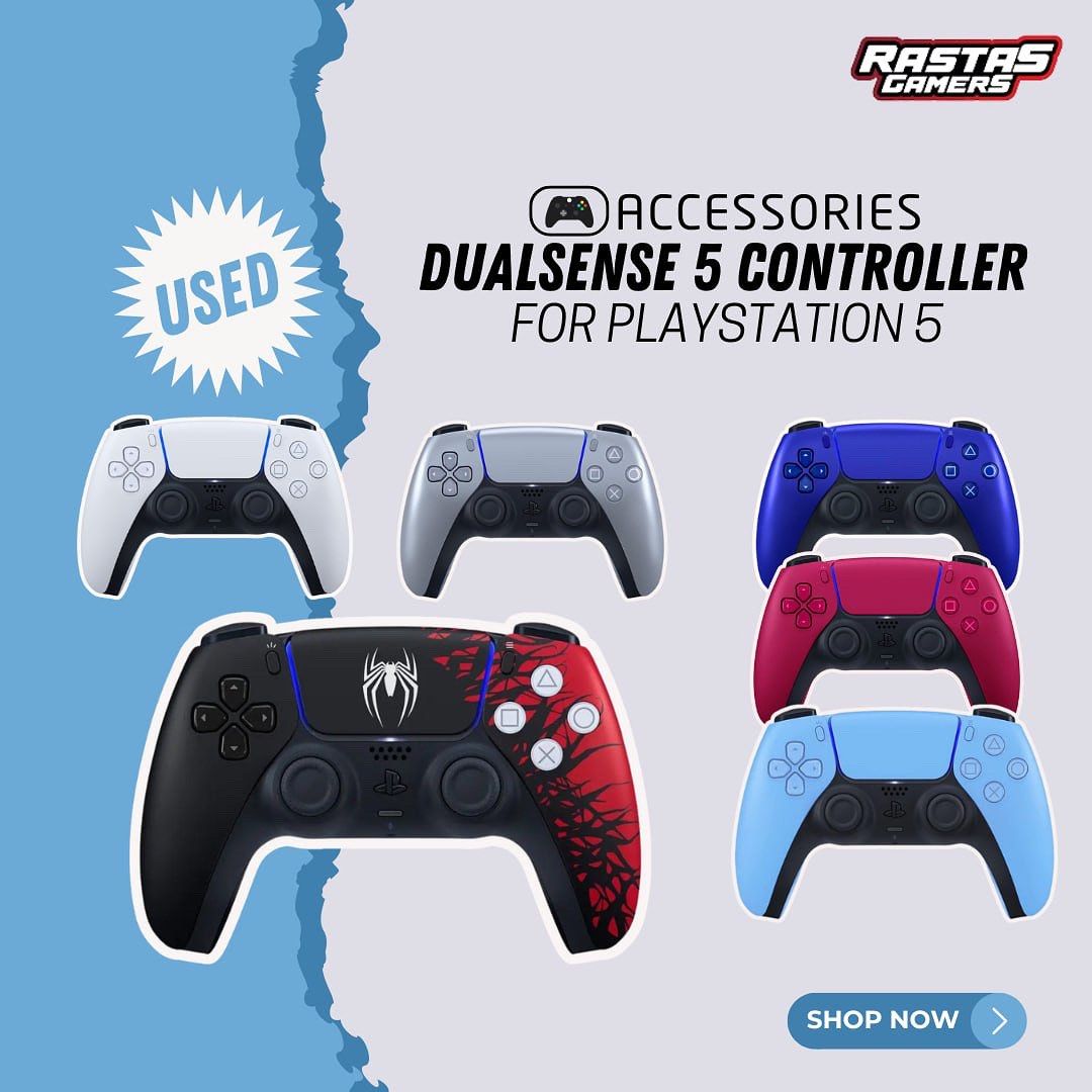 Used Controller DS5 (Category: Controllers) located in Bangi. Submitted by rastasgamers (Listing ID 1386501216, Image 1). Description: 🎮 DualSense (DS5) Controller – PS5 (TERPAKAI) 🎮 ✅ Kondisi Baik | Siap Main | Waranti 1 Bulan ✅ 👉 Original Sony DualSense Controller (PS5) 👉 Preowned condition 9/10 – semua fungsi OK! 👉 Sesuai untuk PS5 & PC 👉 1 Bulan Waranti – main dengan tenang 😎 👉 Stok terhad, cepat sebelum habis! 💸 Harga mampu milik – 