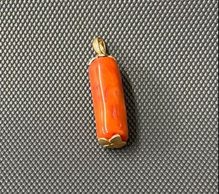 18K黃金鑲珊湖吊墜  Coral Pendant 64207023010689110