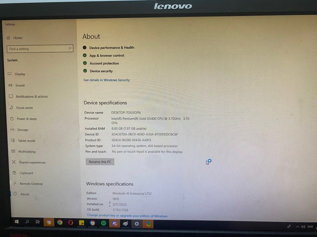 Authentic Lenovo computer plus cpu lenovo (Category: Desktops) located in Bacoor. Submitted by brandedluxuryshop (Listing ID 1386680813, Image 1). Description: no issue all working rfs: upgraded .