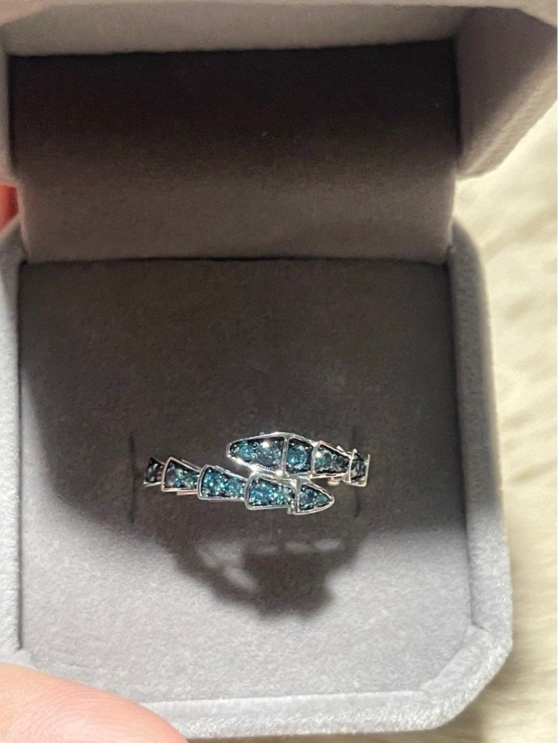 blue diamond ring serpenti design (Category: Rings) located in Cavite. Submitted by beamitch (Listing ID 1386673384, Image 2). Description: 100% natural mined diamonds comes with certificate free sf tru lbc size 7 only in white gold settings.