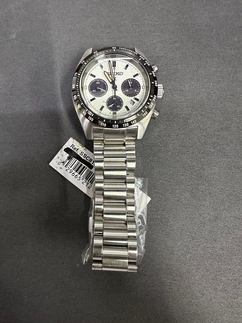 Brand new Seiko Prospex Speed timer SSC813 “Panda” (Category: Luxury Watches) located in Cebu City. Submitted by wntd.vault (Listing ID 1386611190, Image 3). Description: Seiko SSC813 Prospex Speedtimer “Panda” -Brand new -Below SRP -39mm stainless steel case– perfect versatile size -Clean white dial with contrasting black sub-dials -Solar-powered chronograph – no battery changes needed -Sapphire crystal for scratch resistance -100m water resista