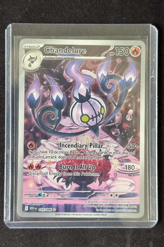 Chandelure IR Illustration Rare 103/086 WHT White Flare BBWF Pokemon ...
