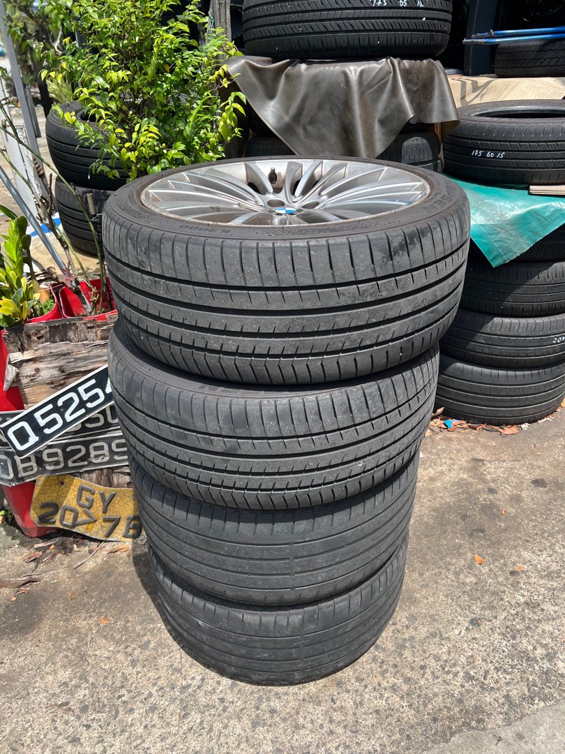 19 inch Original BMW 5 x 120 Rims and used Tyres with Kerb rash going ...