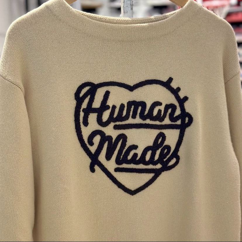 Human Made Heart Knit Sweater (Category: Activewear) located in Quezon City. Submitted by inside_plug (Listing ID 1386716810, Image 2). Description: For Sale Human Made Heart Knit Sweater Beige - Medium Other size available for preorder Brand new Dm us to purchase.