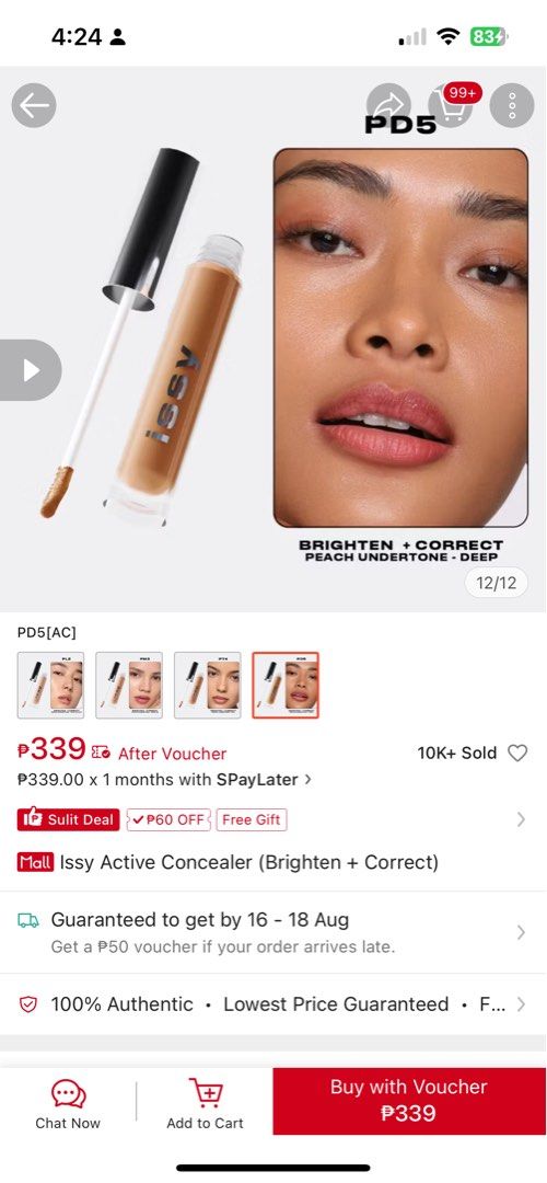 Issy Active Concealer in PD5 (Category: Makeup) located in Quezon City. Submitted by katencz (Listing ID 1386673901, Image 3). Description: Issy Concealer / Peach Corrector in PD5. Rfs: bought the wrong shade .