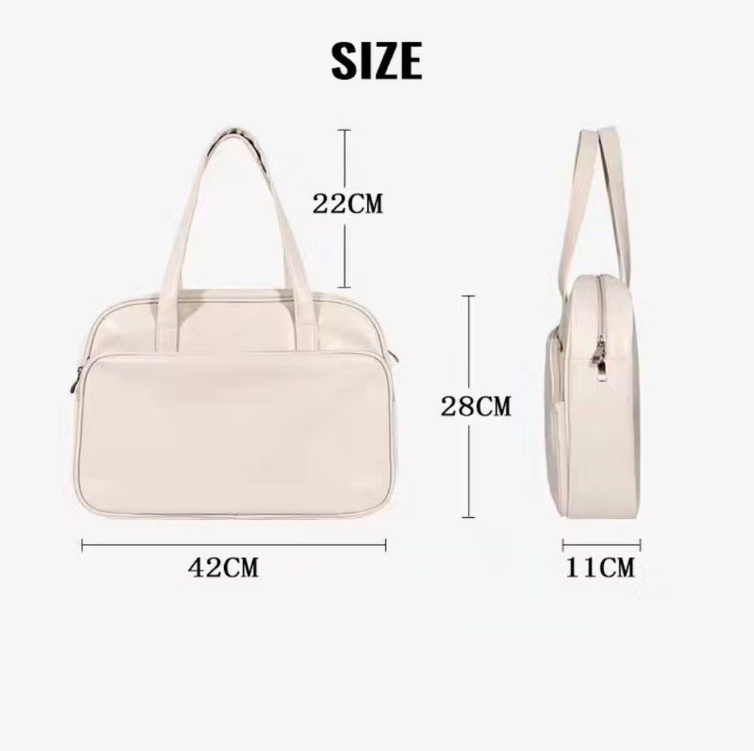 Large Capacity Tote/ School Bag (Category: Shoulder Bags) located in Manila. Submitted by reignix (Listing ID 1386740425, Image 3). Description: Color: White Capacity: Large, kasya 15 inch laptop RFS: Decluttering.