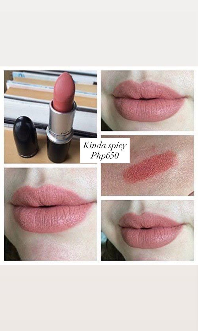 Mac Lipstick Kinda Spicy Authentic for Women (Category: Makeup) located in San Carlos. Submitted by dannamislang (Listing ID 1386595956, Image 1). Description: Plus sf, sealed. Multiple slots Loc: Cavite Courier: gogo/lbc No cod pls, no lalamove. Tysm!🫶.