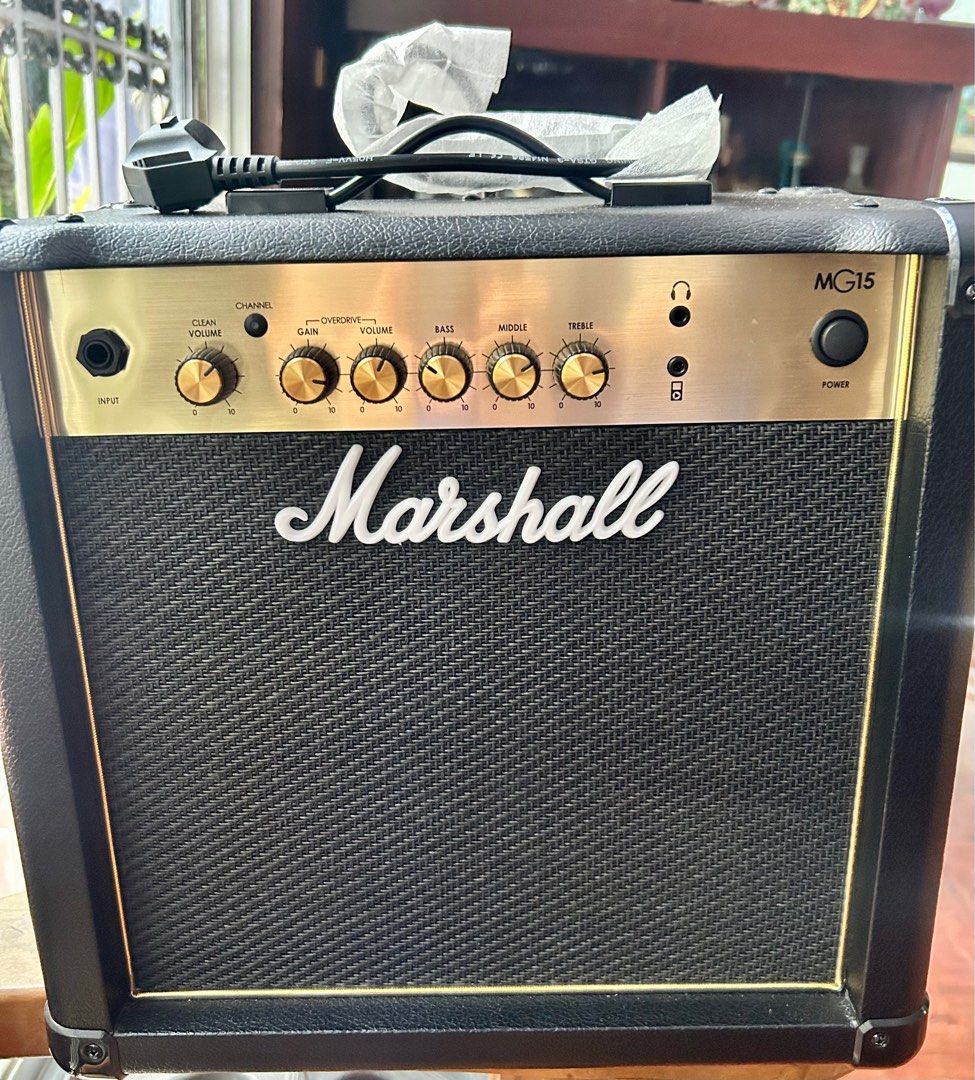 Marshall MG15 guitar amplifier (Category: Soundbars, Speakers & Amplifiers) located in Paranaque City. Submitted by dominiclorico (Listing ID 1386638005, Image 2). Description: Marshall MG15 guitar amplifier for sale (For Electric guitar) Compact 15W amps that packs plenty of sound power. The 8” speaker delivers a great tone for practice but can also hold its own in front of an intimate crowd. These amps bring an added punch and lower-end to your