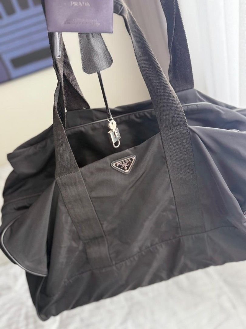 PRADA Nylon Tessuto Travel Bag (Category: Luxury Bags & Wallets) located in Quezon City. Submitted by juan.carlo (Listing ID 1386739182, Image 3). Description: PRADA Nylon Tessuto Travel Bag LBC/Grab/Lalamove.
