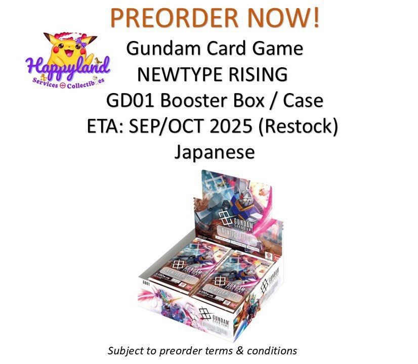 Preorder) Gundam Card Game GD01 Booster box Newtype Rising (Japanese) / GD01 case, Hobbies & Toys, Toys & Games on Carousell Preorder) Gundam Card Game GD01 Booster box Newtype Rising (Japanese) / GD01 case, Hobbies & Toys, Toys & Games on Carousell