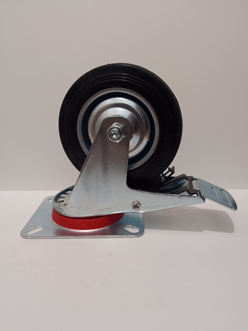 Roda 4 inch Karet Hidup Rem / Roda Karet 4