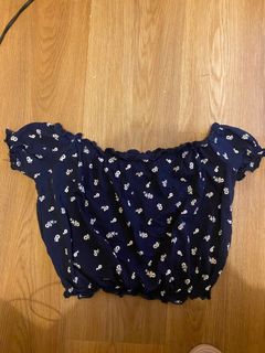 Sixty8ight 露肩裝 女裝藍色花款一字領上衣64224001534977110