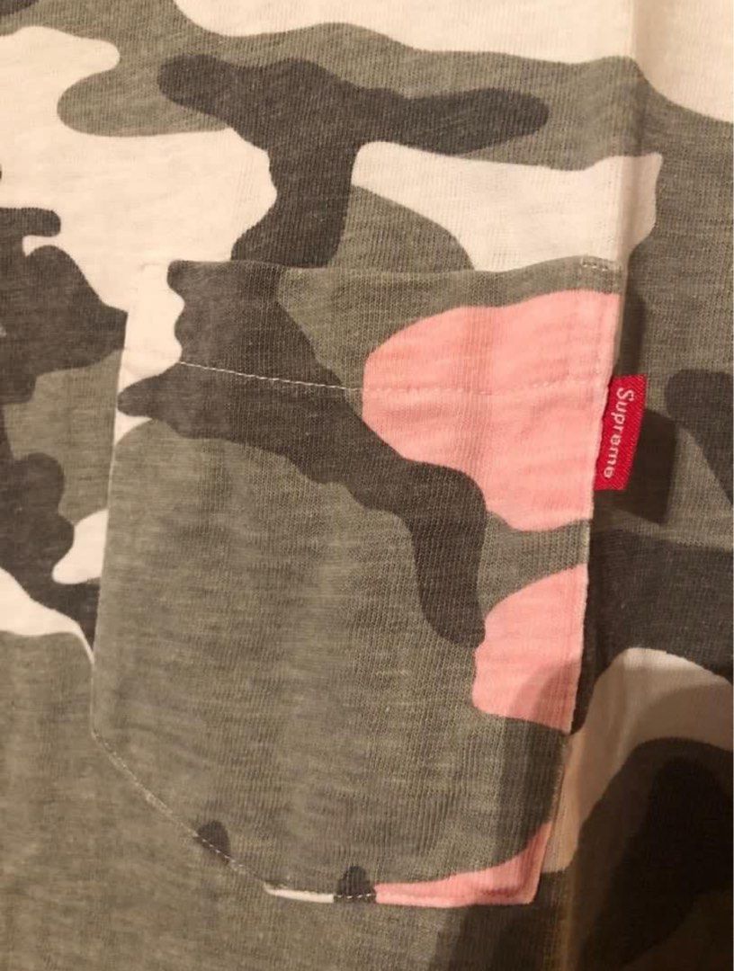 Supreme Pink Camo Pocket Tee - Size L (Category: Tshirts & Polo Shirts ) located in Paranaque City. Submitted by 002047 (Listing ID 1386777437, Image 2). Description: Supreme Pink Camo Pocket Tee - Size L Same as new. 3500 peso. Meet up at makati,Pasay or bgc. Delivery fee should by buyer.thanks!!!.